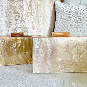 Mother of Pearl Acrylic Box Clutch, Marble Look Clutch Bag, Tortoise Shell Clutch Acrylic Bag, Acrylic Clutch Bag, Unique Clutch Bag 442