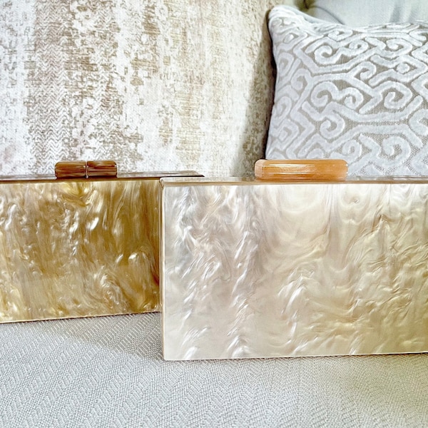 Mother of Pearl Acrylic Box Clutch, Marble Look Clutch Bag, Tortoise Shell Clutch Acrylic Bag, Acrylic Clutch Bag, Unique Clutch Bag 442