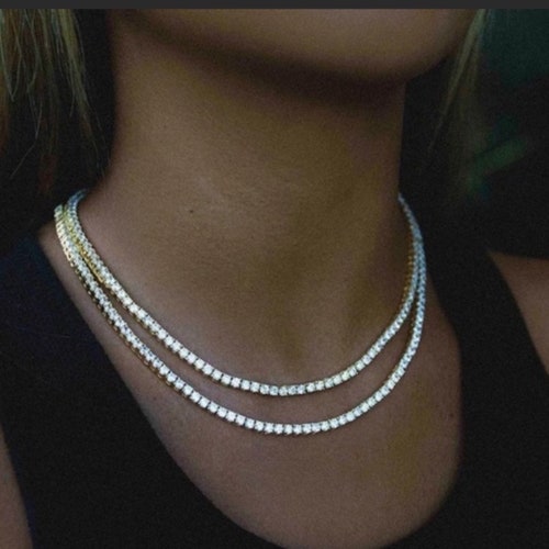 3mm 4mm 5mm Round Diamond CZ Tennis 