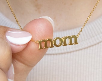 18K Gold Mom Necklace, Sterling Silver Mom Necklace, Mother's Day Gift, Minimal Necklace for Moms, Perfect Gift for Mom, New Mom Gift