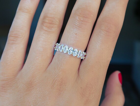 Oval cz eternity on sale band