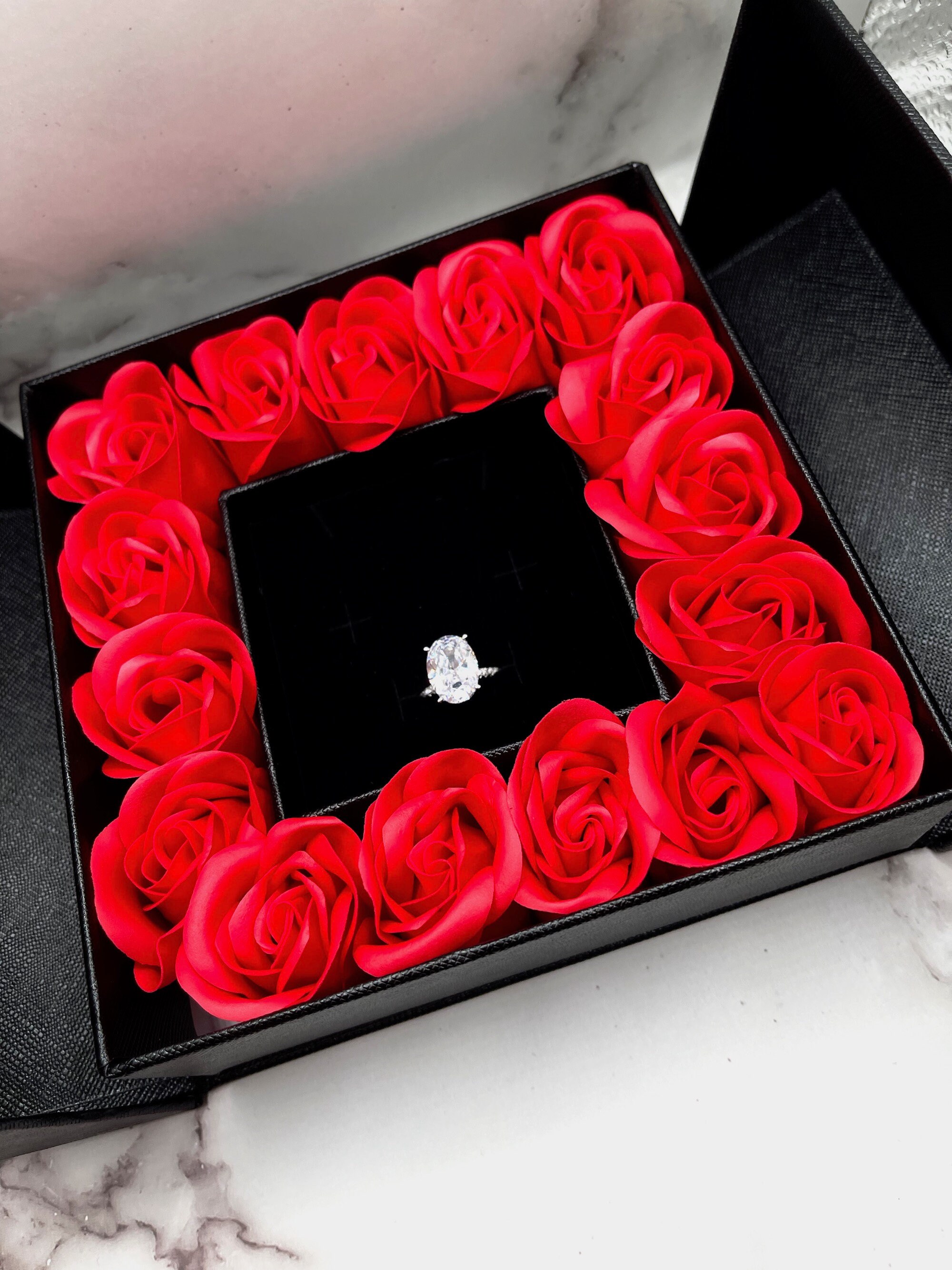 Eternal Rose Flower Jewelry Boxes Gift Wrap Necklace Ring Preserved Flowers  Birthday Gift Box for Valentine's Day Mother's Day EE