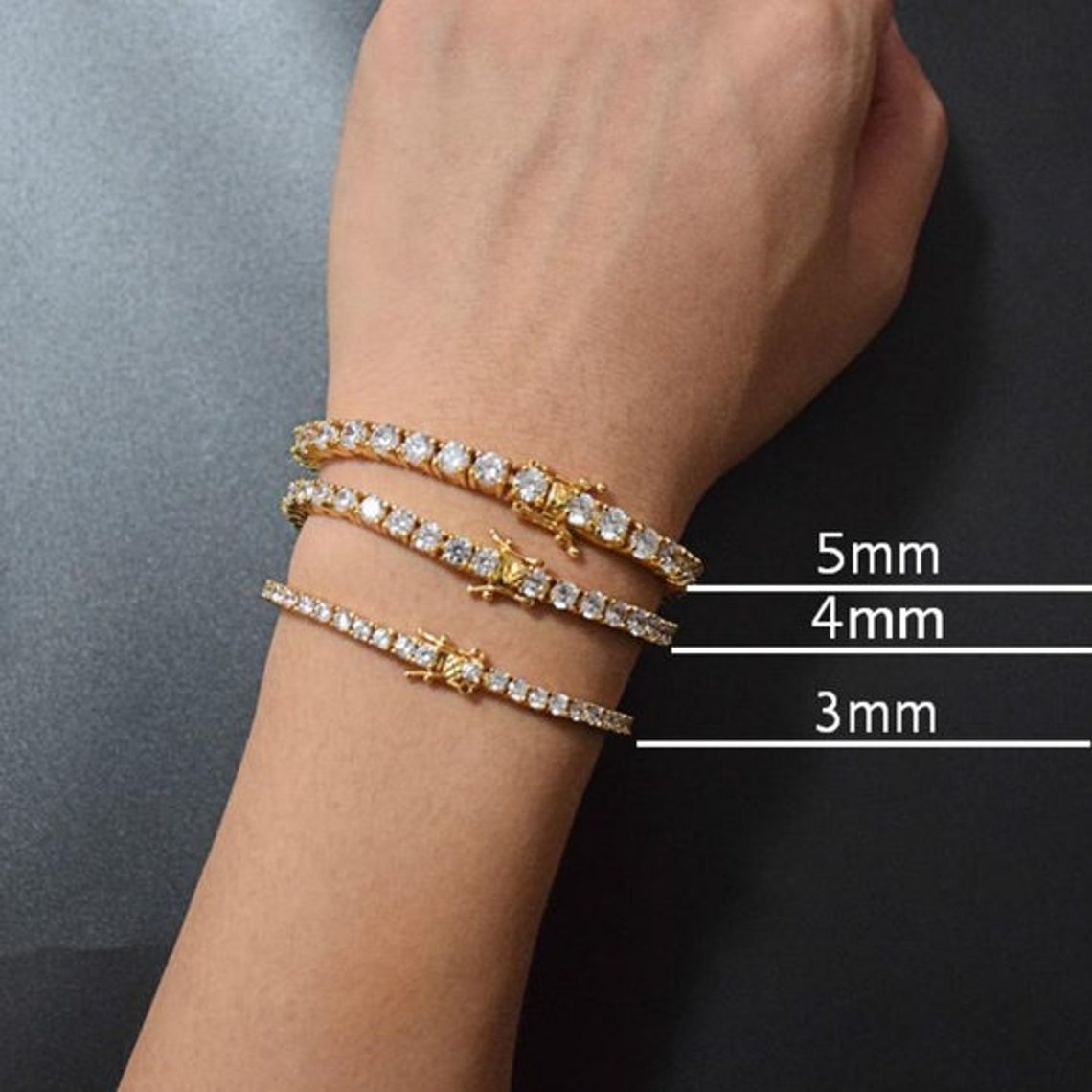 3mm Luxury Diamond Tennis Bracelet Classic Tennis Bracelet Etsy
