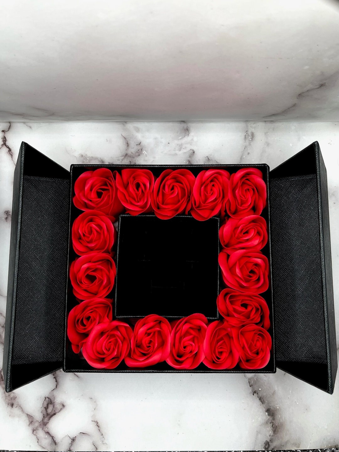 Eternity Preserved Rose Jewelry Gift Box, Soap Flower Jewelry Box