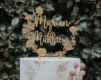 POPPY Cake Topper Wooden wedding cake decoration wedding cake birthday baptism