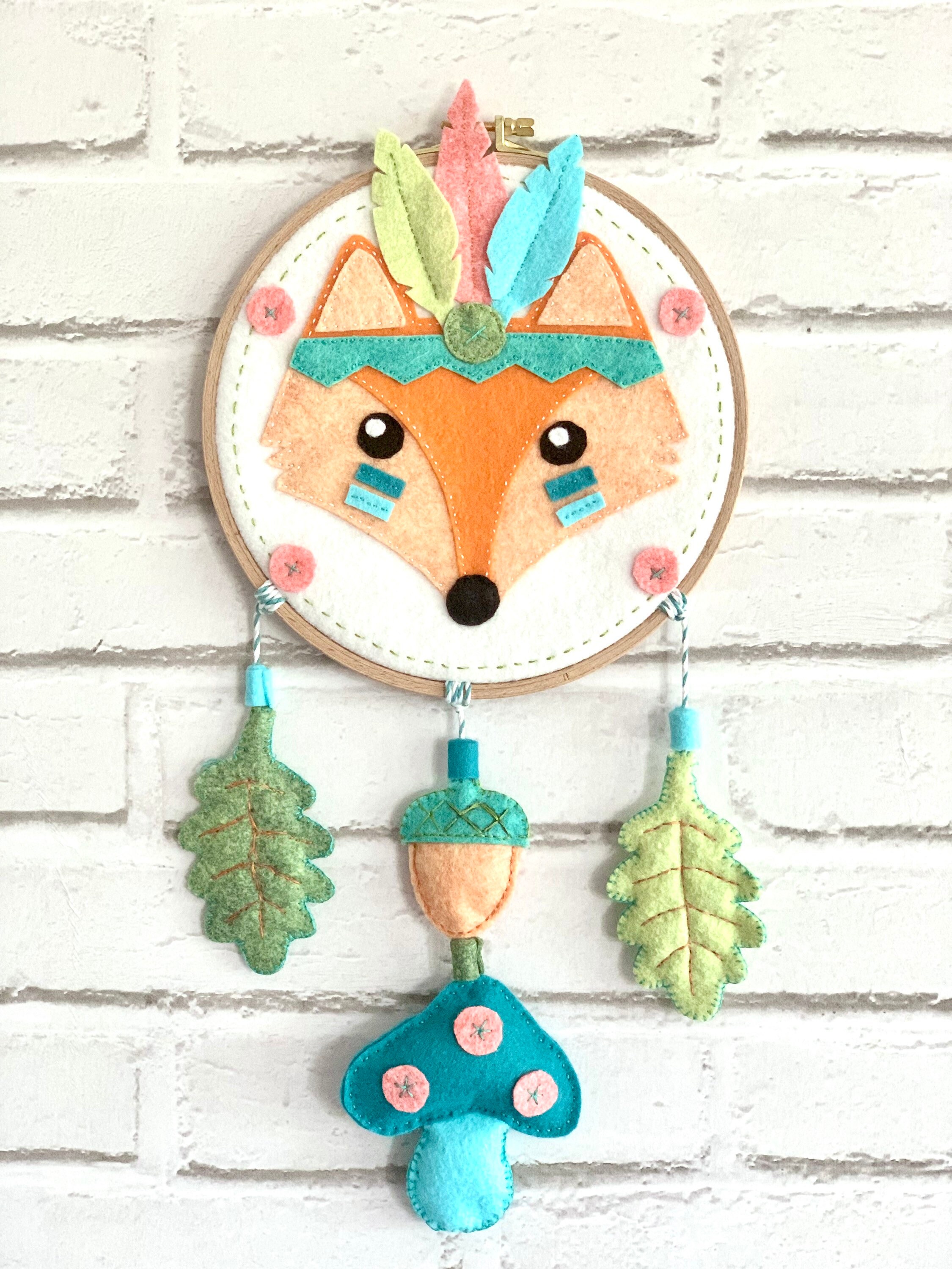 Suspension Décoration Chambre Enfant Attrape Rêves Renard