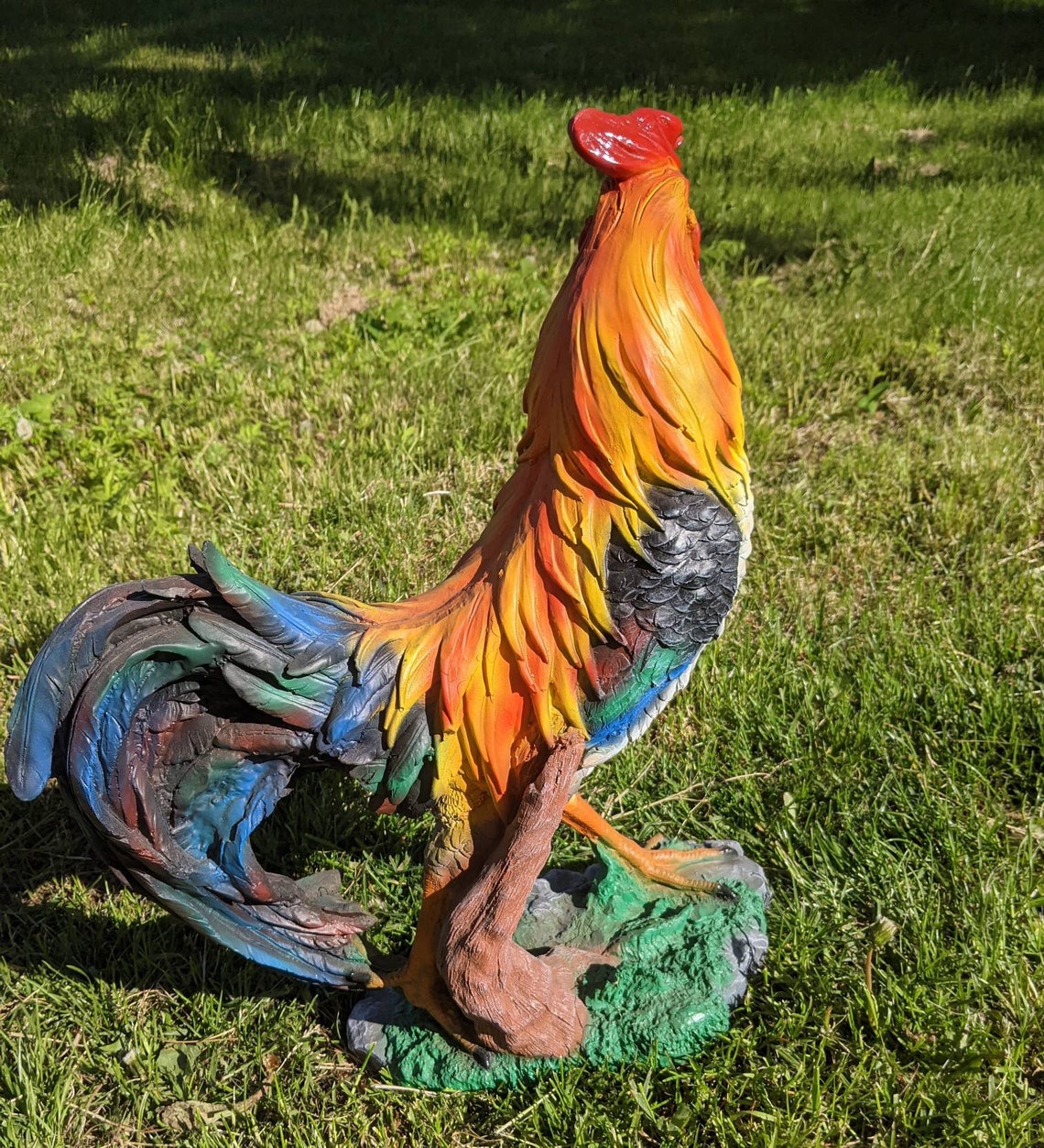 Rooster statue sculpture Rooster lawn decor Rooster garden Etsy