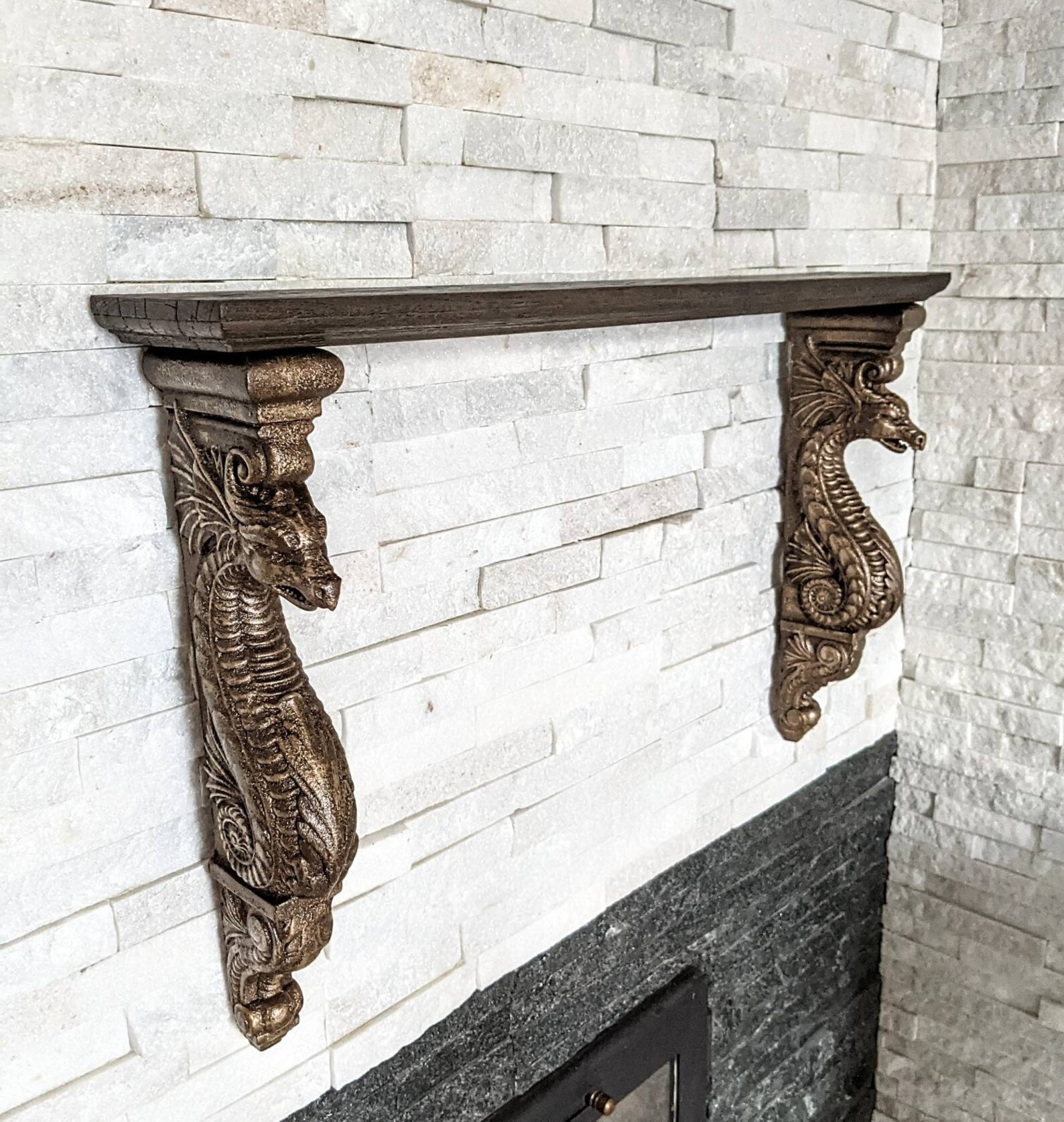 Mantel shelf brackets Dragon. stone garden decor Dragon Etsy