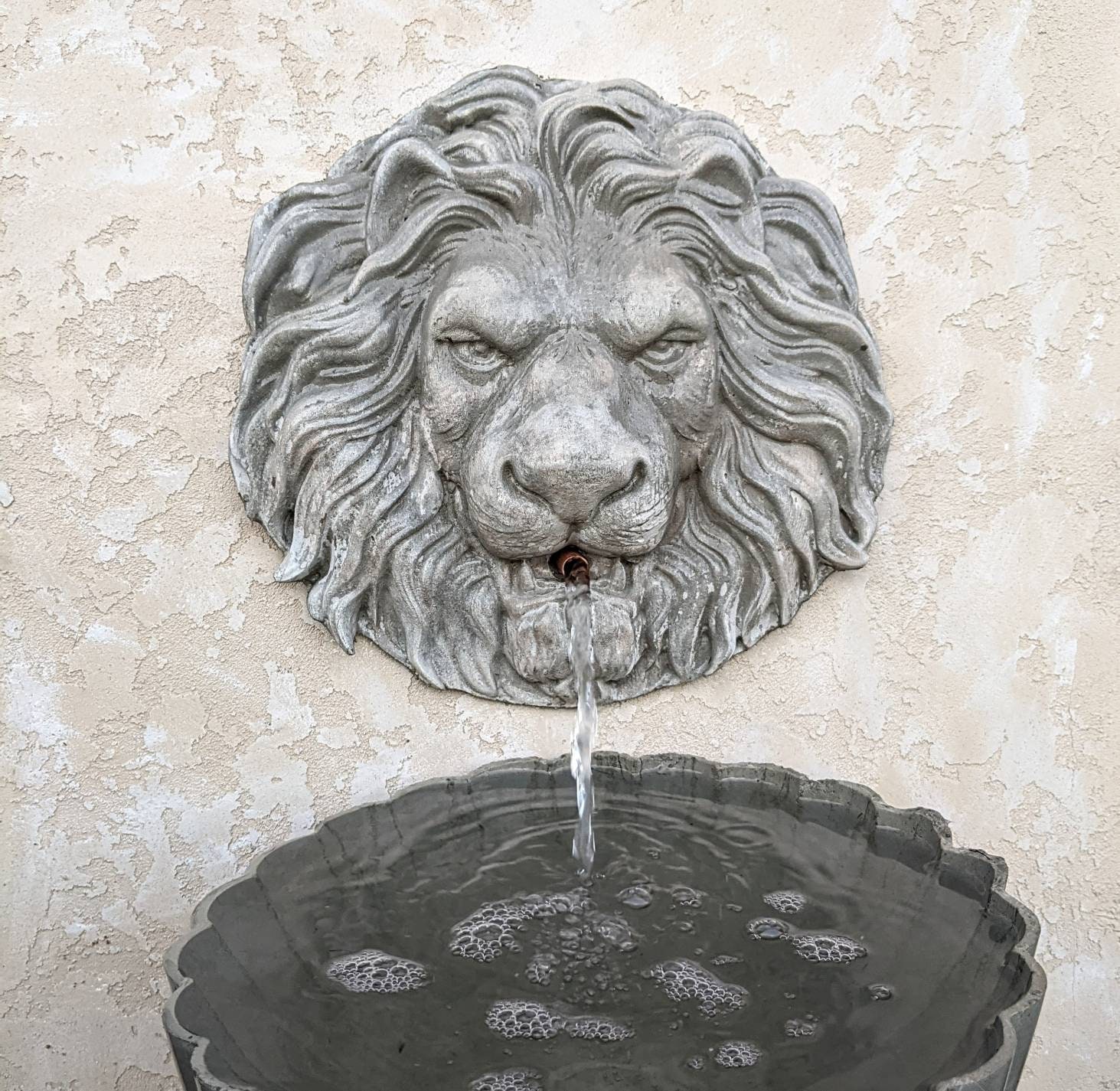 Lion Roaring head stone fountain Statue concrete lion on Etsy