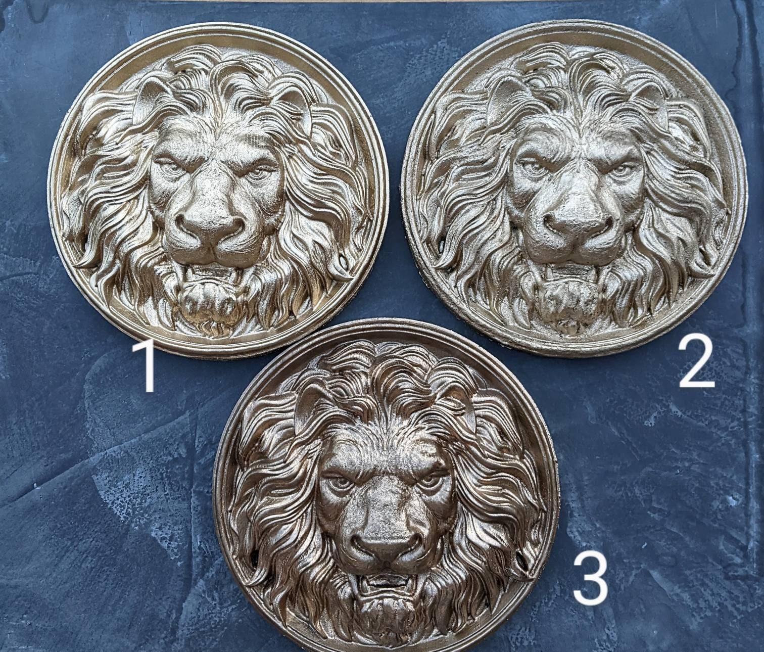 Lion head decor art Lion head mount Gold wall decor Lion Etsy