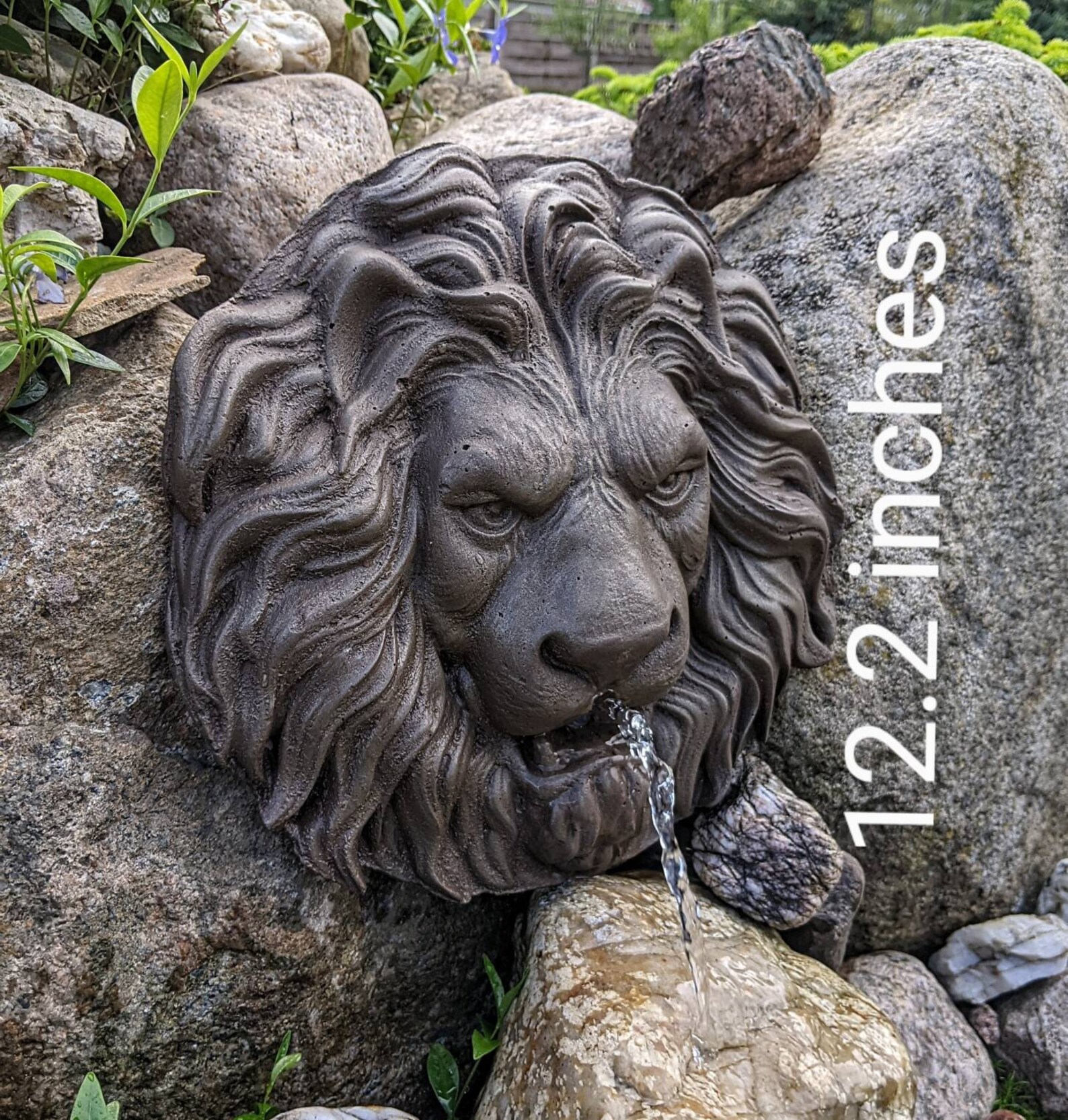 Lion Roaring head stone fountain Statue concrete lion on Etsy
