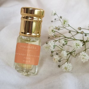 orange blossom - rose - musk // Alcohol Free, Vegan, Cruelty Free, Paraben Free perfume Gift for Her