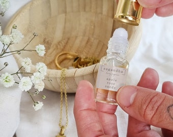 manzana - rosa - gamuza // Perfume para ella sin alcohol, vegano, sin crueldad animal y sin parabenos