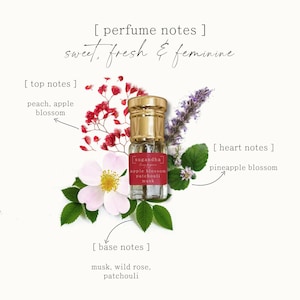 apple blossom - patchouli - musk roll on perfume // Alcohol Free, Vegan, Cruelty Free, Paraben Free, Travel Perfume, Pocket Perfume
