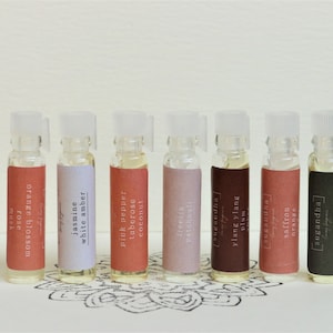 Feminine collection x 10 roll on perfume sample collection // Alcohol Free, Vegan, Cruelty Free, Paraben Free perfume for women