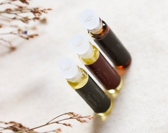 Rich and Spicy x3 unisex perfume sample collection // Alcohol Free, Vegan, Cruelty Free, Paraben Free perfume for Her