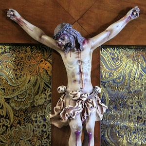 Crucifixo Antigo, Crucifixo de Jesus dos Limpies, Cruz de Madeira, Crucifixo de Parede Antigo, Crucifixo de Gesso, Crucifixo Católico