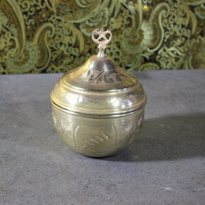 Antique Chalice, Metal Chalice, Lidded Chalice, Brass Chalice, Antique Embossed Chalice.