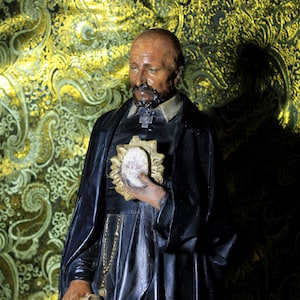 Antique Saint Ignatius of Loyola, Ancient Saint Sculpture, Vintage Saint Statue, Plaster Sculpture, Sculptural Figure, Saint with Habit