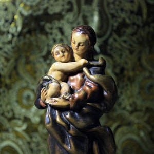 Antyczna Dziewica z Dzieciątkiem, Dziewica gipsowa, Figura religijna, Statua religijna, Rzeźba Madonny, Rzeźba 50&#39;