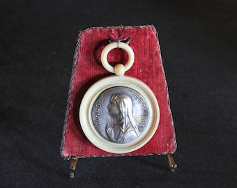 Jungfrau Reliquienschrein, Antiker Altarreliquienschrein, Metallreliquienschrein, Antiker Reliquienschrein, Altarreliquien, Unbefleckte Empfängnis Jungfrau.