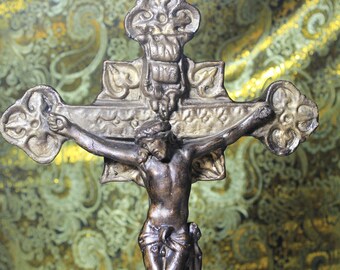 Holy Water Crucifix, Benitier Crucifix XIX, Antique Crucifix XIX, Crucifix Plaster, Crucifix Hang Wall, Spanish Crucifix, Blessed Water