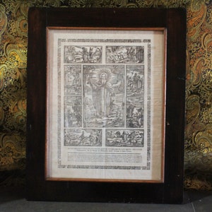 Lithograph of The Catalan Miracle, Holy Lithograph, Old Lithograph, Framed Print, Framed Lithograph, Wood Frame, Catalonia