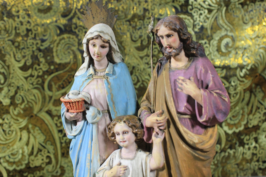 Holy Family Sculpture, Ancient Holy Family, Virgin Mary Sculpture