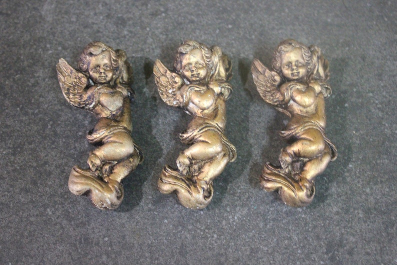 Vintage Angels Set Antique Plaster Angels Putti Cherub Etsy