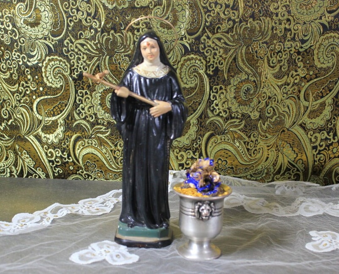 Saint Rita of Cascia Sculpture, Antique Saint Sculpture, St. Rita
