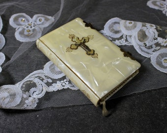 Old Missal God with Me Religious Missal, Christian Book, Spanish Prayer Book, Miniature Religion Book, Gold Edged Pages,