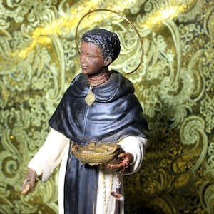 Saint ancien, Saint Martin de Porres, Personnage religieux français, Sculpture religieuse, Personnage saint, Sculpture en plâtre, Saint