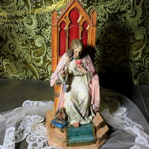 Jesus Statue, Sculpture of Jesus Christ, Ancient Religious Figure, Sacred Heart of Jesus, Christ Sculpture, 1940