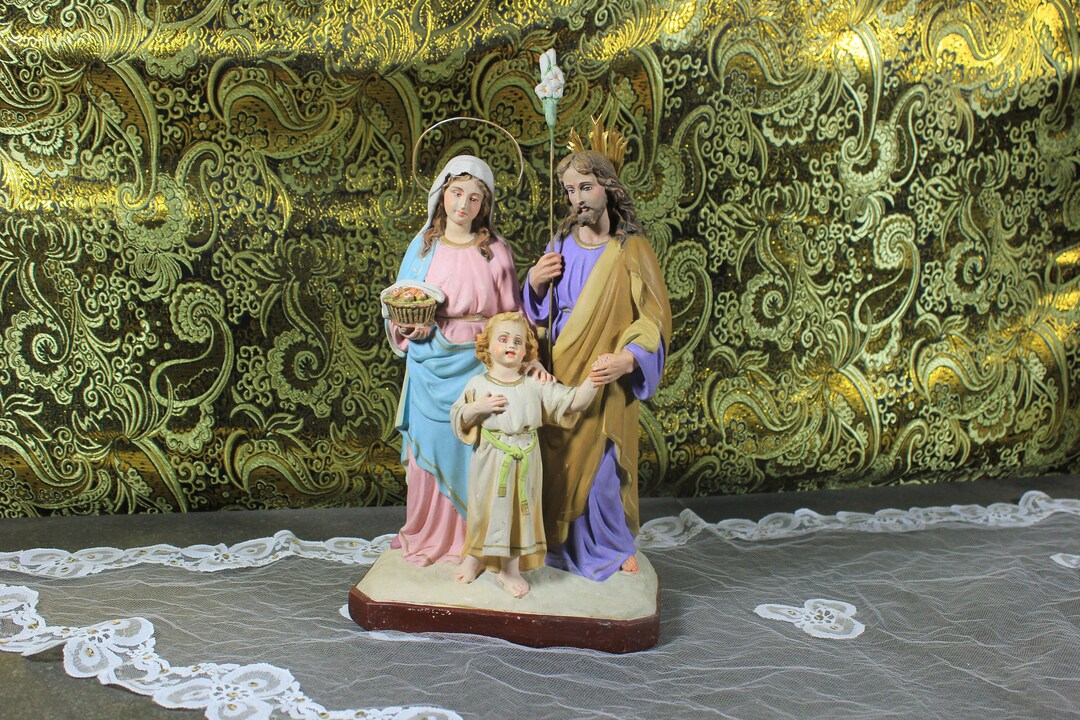Holy Family Sculpture, Ancient Holy Family, Virgin Mary Sculpture