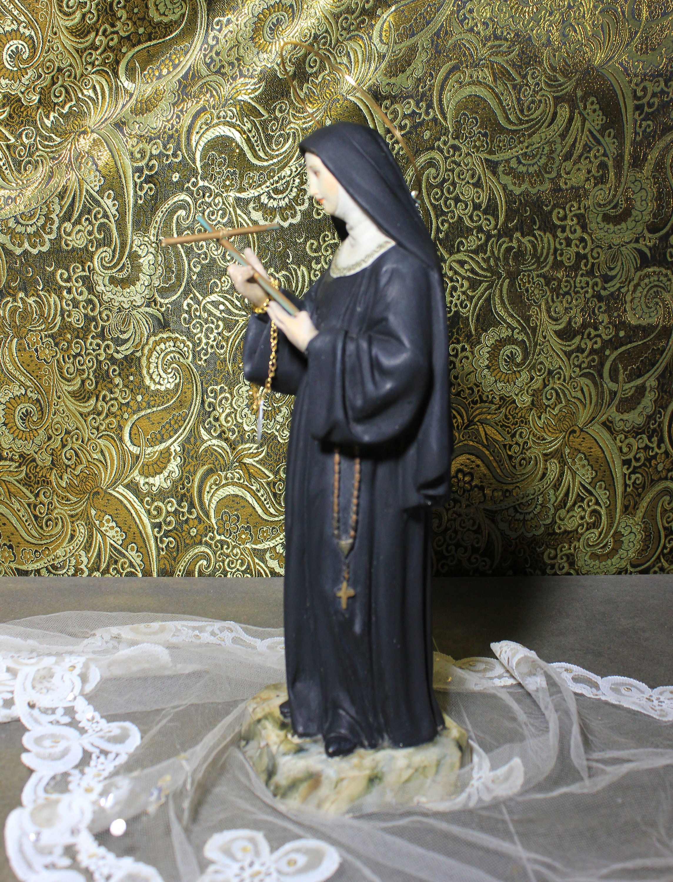 Saint Rita of Cascia Sculpture, Antique Saint Sculpture, St. Rita ...