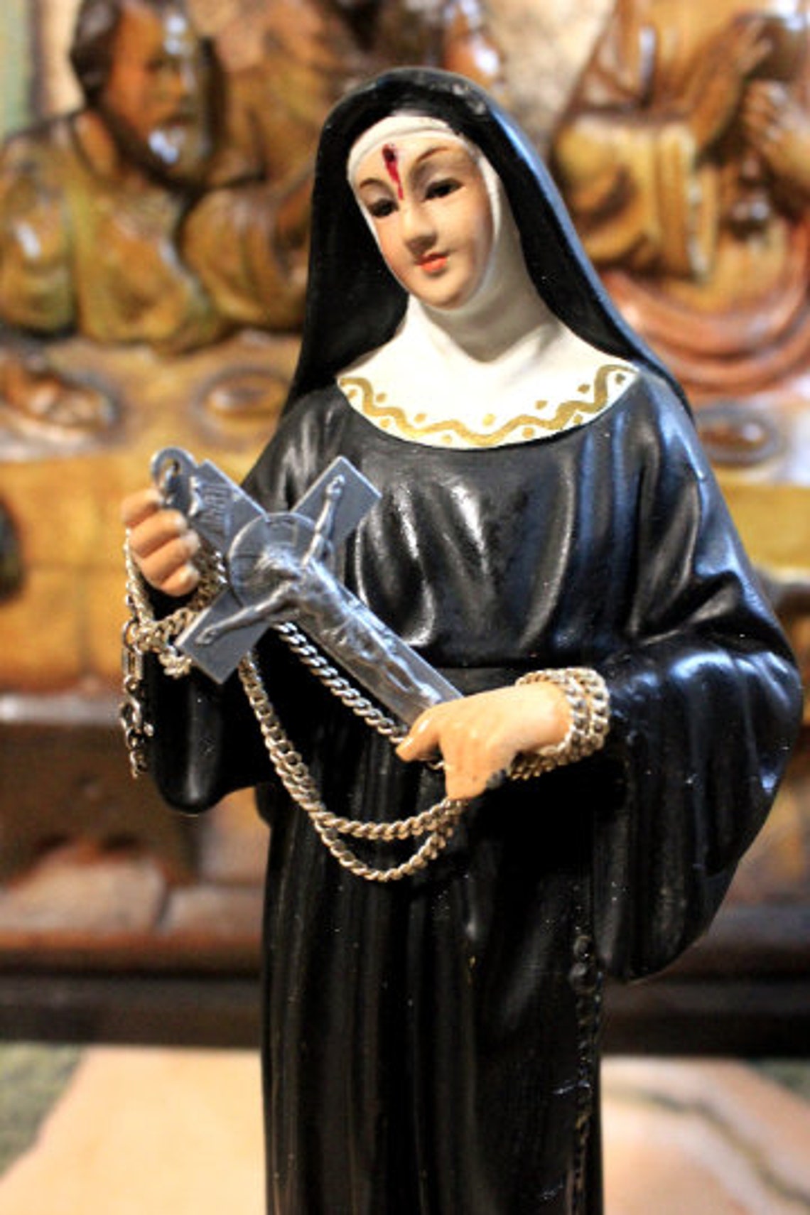 Saint Rita of Cascia Sculpture, Antique Saint Sculpture, St. Rita ...