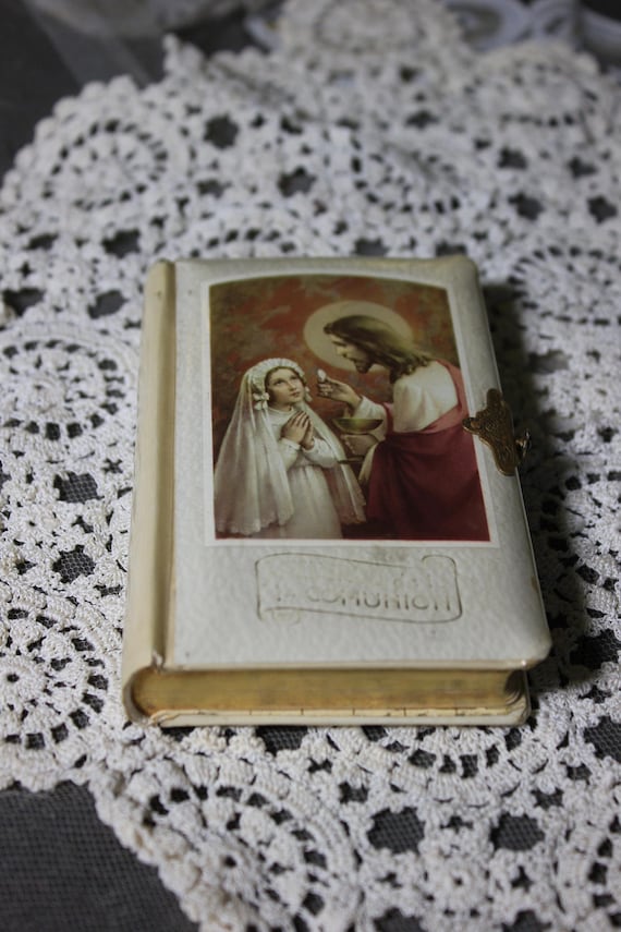 Antiguo Misal para niños, "Mi ángel tutelar",  Libro cristiano, Libro oración, Libro miniatura religión, Páginas bordes oro, 1959