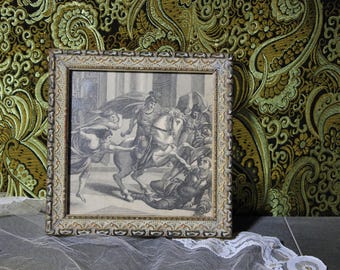 Lithography Catechism, Saint Miguel, Religious Scenes, Old Lithograph XIX, French Framed Lithograph, Maison Bonne Presse,