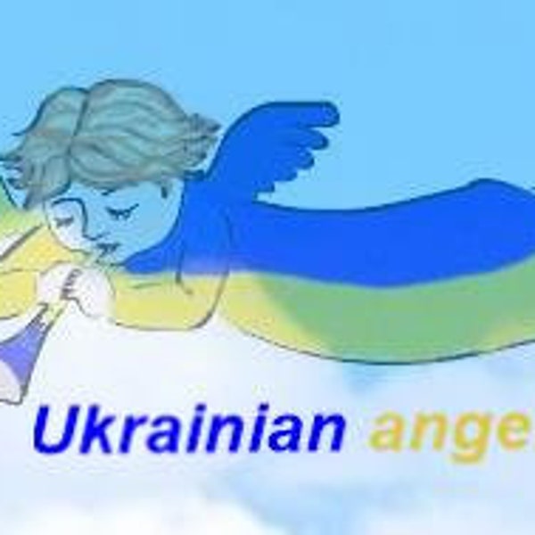Ukrainian angel small postcard digital product for download  jpeg format  Children are the future of Ukraine