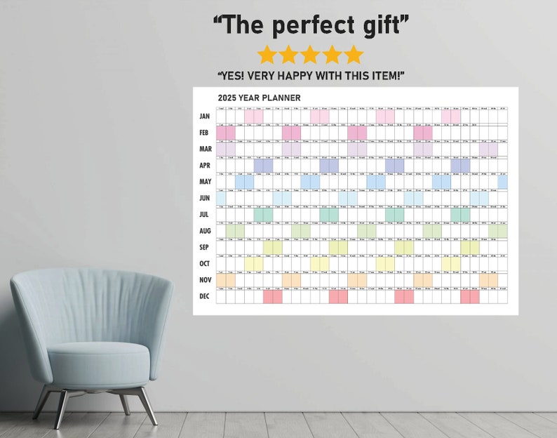 Giant wall planner 2025 printable pdf 2025 wall calendar large wall