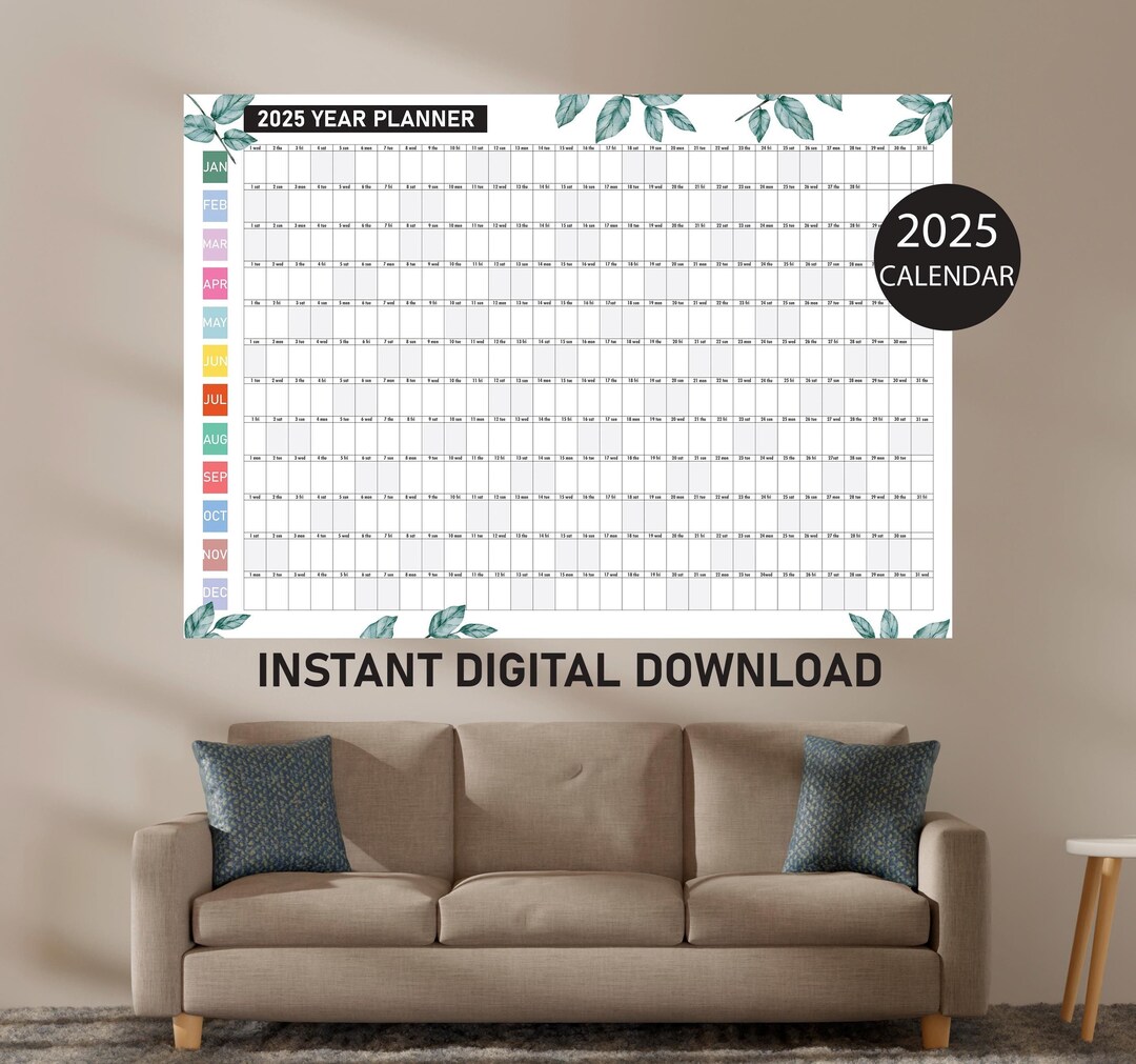 Wall Calendar 2025, Block Planner 2025, Minimalist Wall Planner