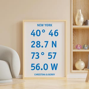 Custom Location Coordinates Print, City Prints, Custom Location Print, Latitude Longitude, Wedding Gift, Personalised Gift for Couple