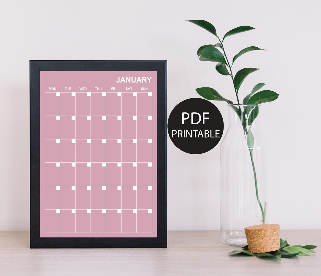 Large Printable Monthly Wall Calendar, Bright Pastel Wall Planner 2026