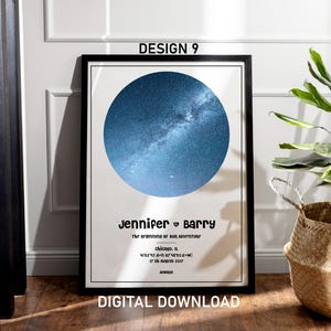 Carte des étoiles personnalisée à imprimer avec date, ciel nocturne, carte des étoiles personnalisée, cadeau d'anniversaire, cadeau de mariage, cadeau de fête des mères, cadeau pour elle