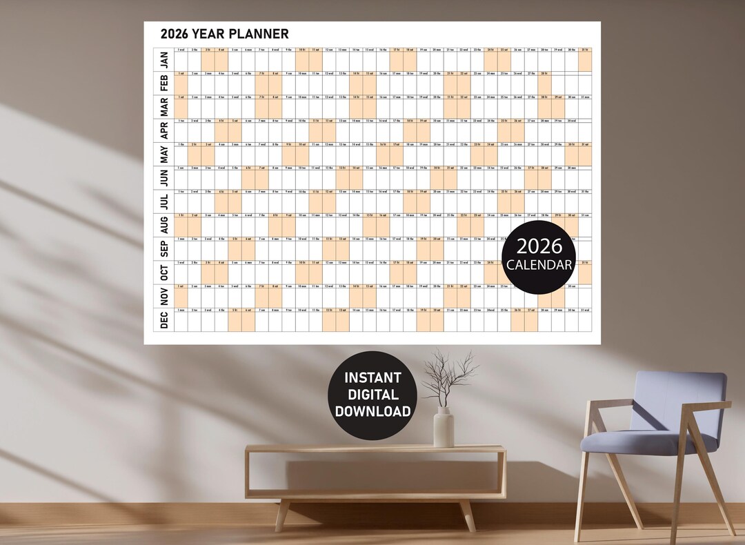 Large Wall Calendar 2026, Wall Planner 2026, Giant Wall Calendar, Full