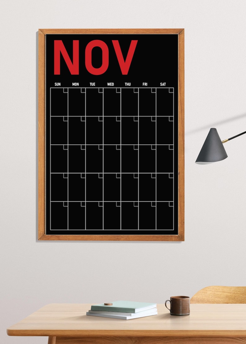 Large Monthly Wall Planner Printable Bright, Pastel Wall Calendar 2025 ...