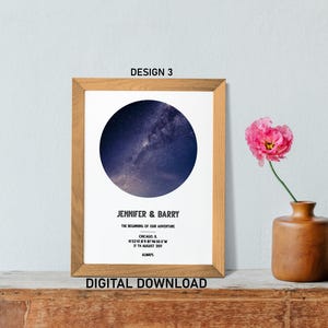 Mappa stellare personalizzata stampabile, regalo di anniversario "La notte in cui ci siamo incontrati", cielo notturno stampabile, poster mappa stellare, regalo di nozze, costellazione stampabile