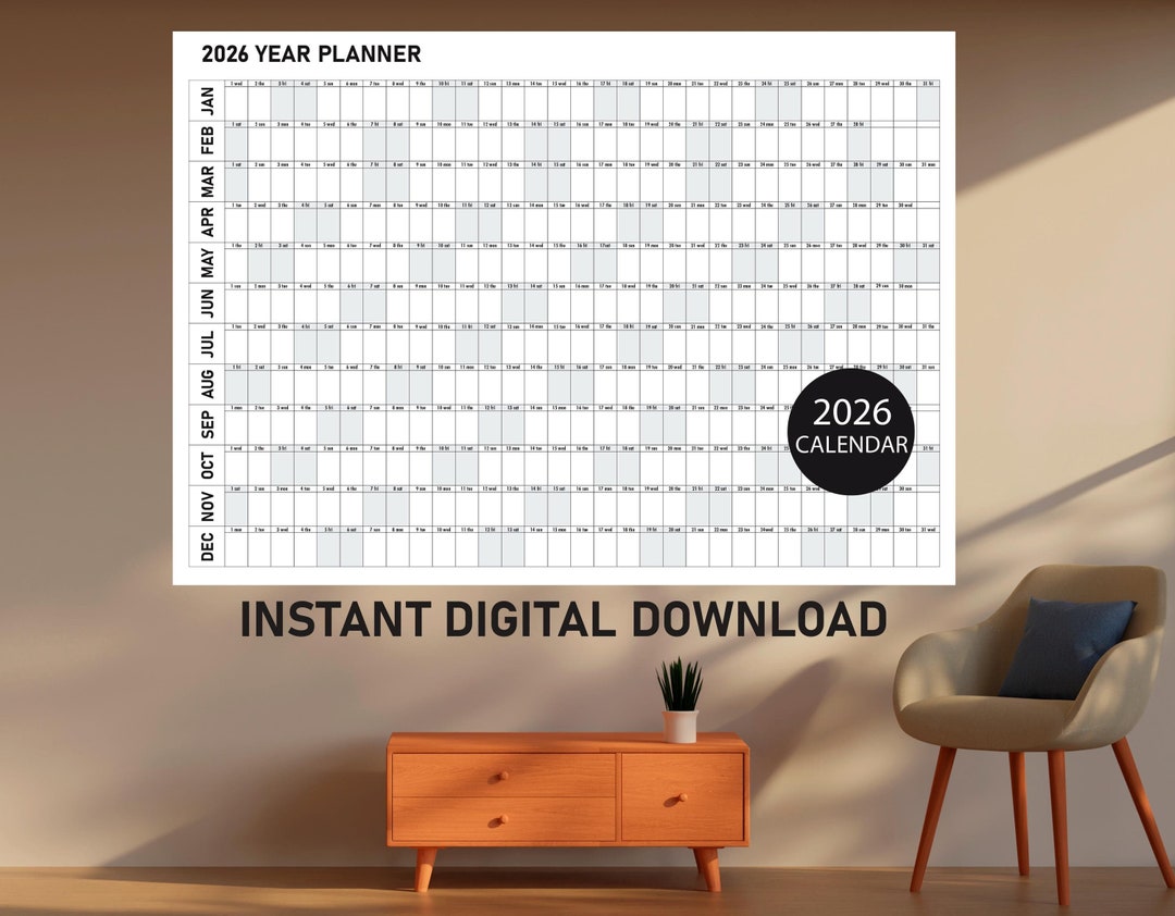 Large Wall Calendar 2026, Wall Planner 2026, Giant Wall Calendar, Full