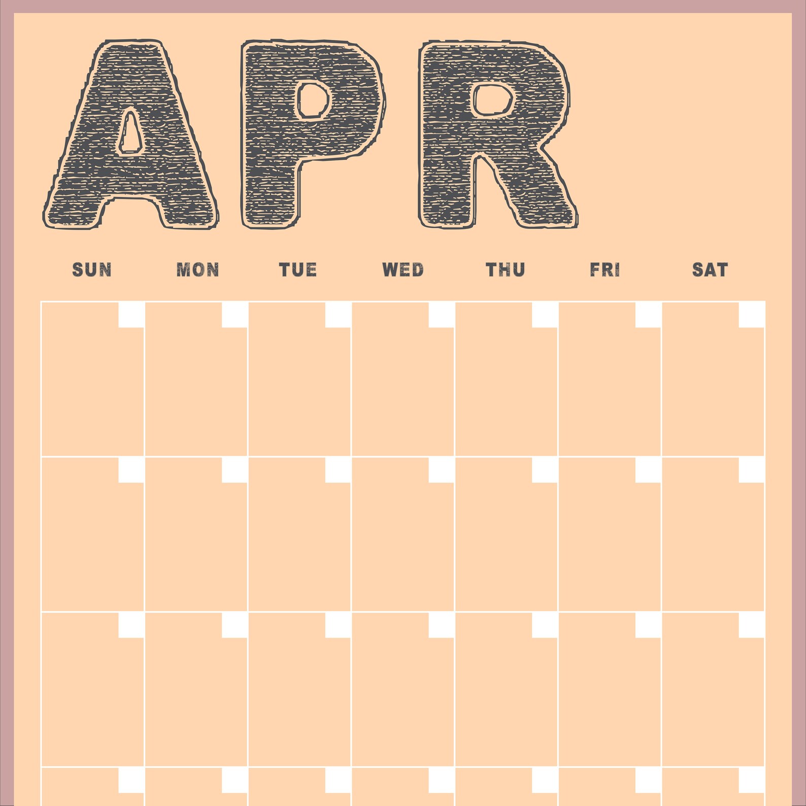 Large Monthly Wall Planner Printable Bright, Pastel Wall Calendar 2025 ...