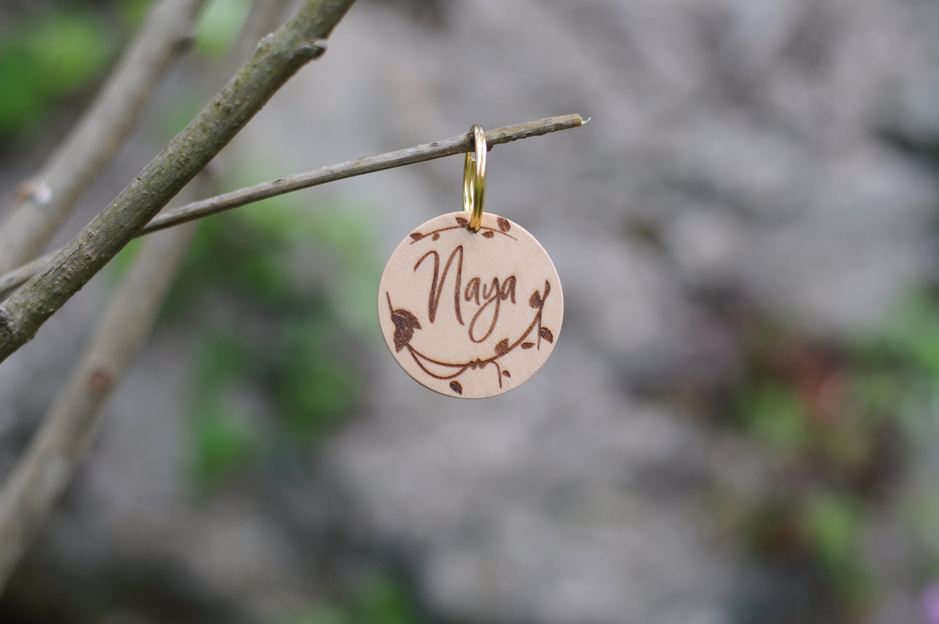 Médaille Végétale en Bois Poli